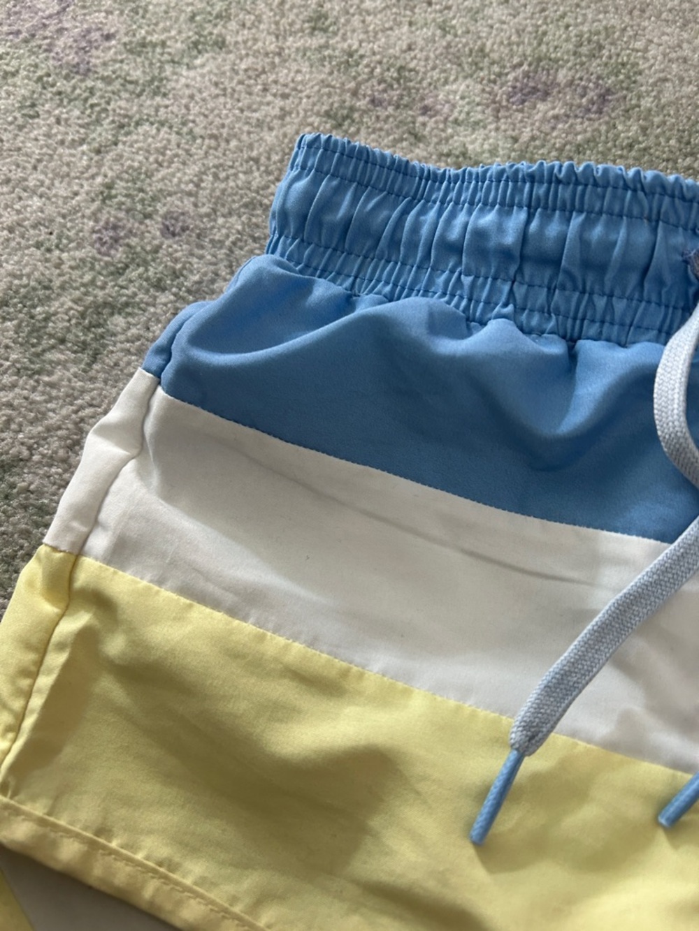 Kids Colorblock Swim Trunks - Blue, White & Yellow - Picture 4 of 4